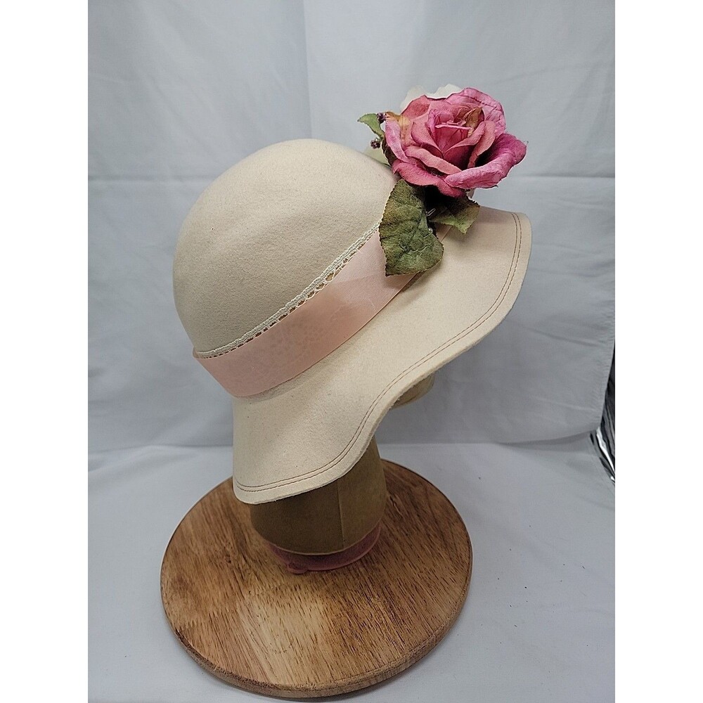Womens Betmar New York Cloche Bucket Type Hat With Florals One Size - Picture 4 of 6